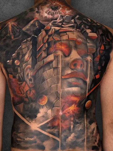 full back conceptual tattoo