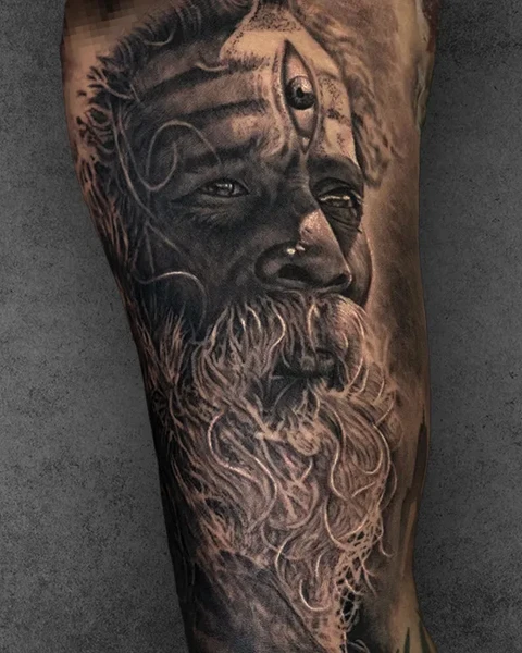 realistic aghora tattoo