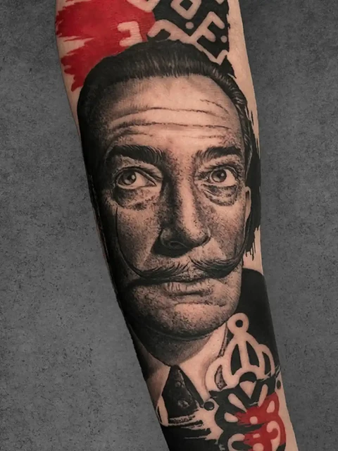 salvador dali portrait tattoo