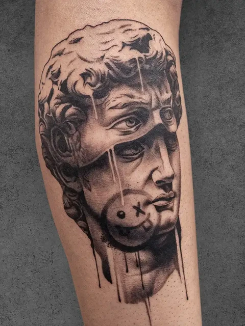 realistic tattoo statue
