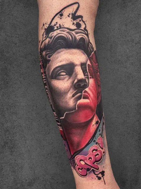 roman god realism tattoo