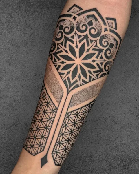 mandala and geometric patterns tattoo