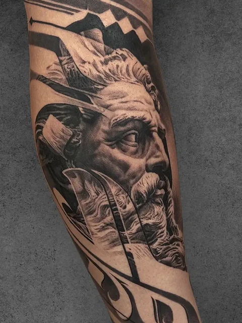 zeus realistic tattoo