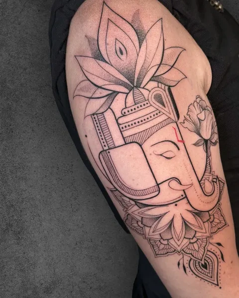 minimalist ganesha tattoo